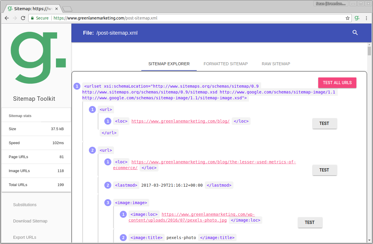 seo sitemap tools a chrome extension greenlane