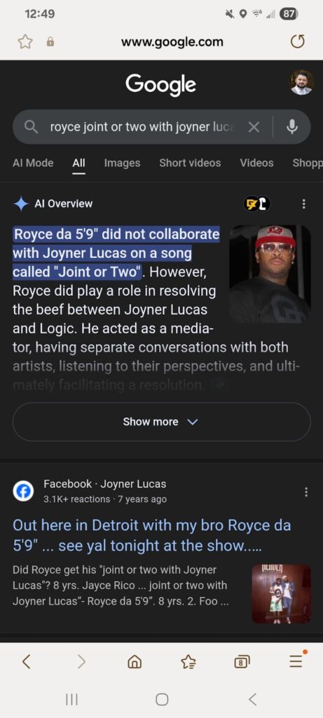 NLP influenced Google search results